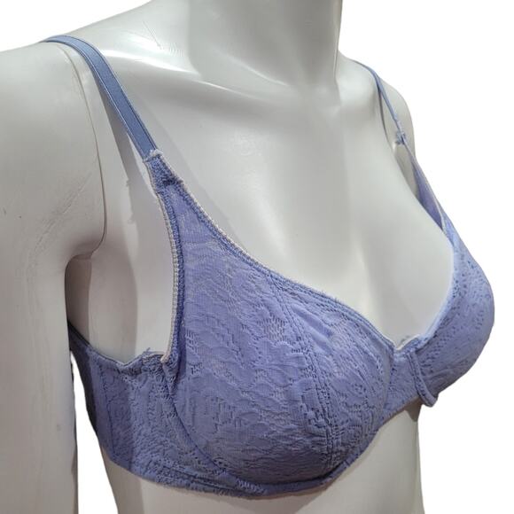 Vntg 90s Bestform 6439 Lace Bra Sz 34C Lavender Purple Sheer Romantic Feminine - Picture 7 of 8